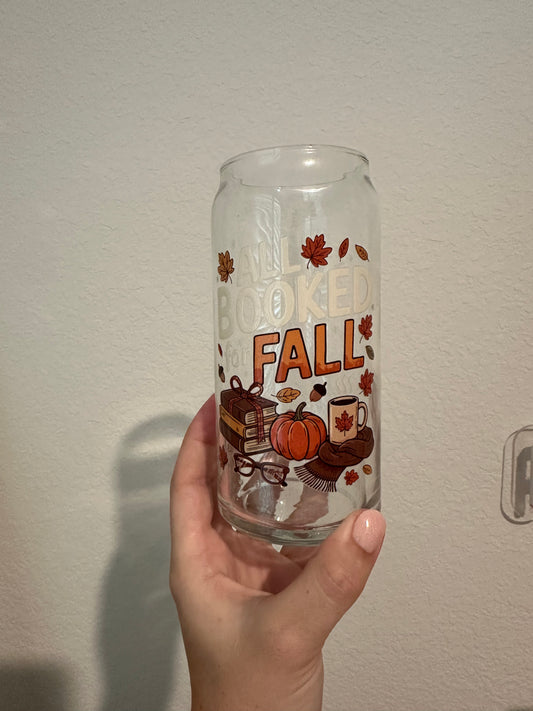 All Booked For Fall Beer Glass Cup