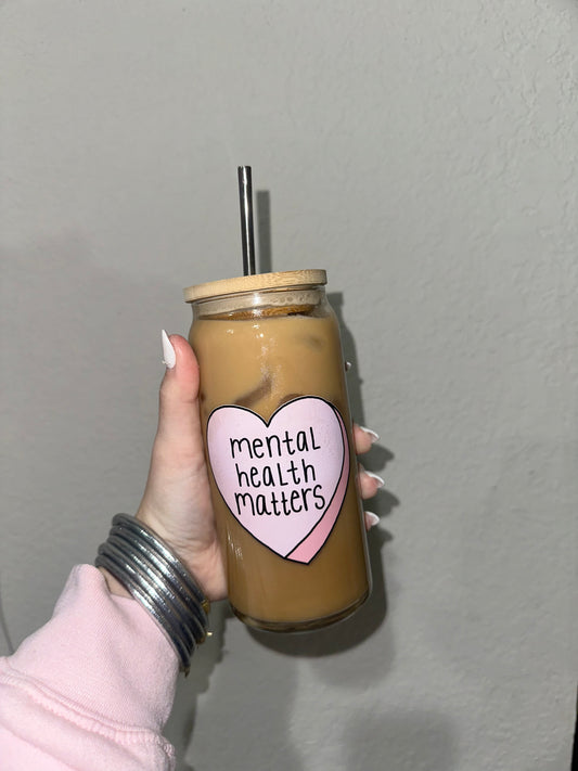 NEW 20z Mental Health Beer Glass Cup