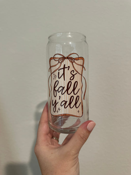 It's Fall Yall Beer Glass Cup