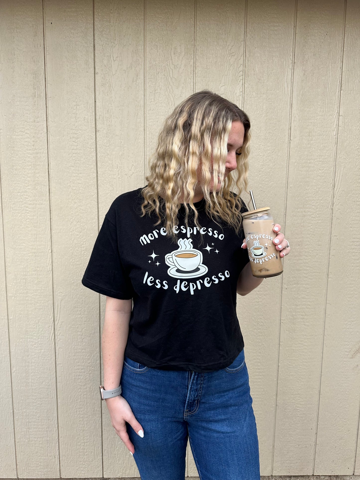 More Espresso Crop T-shirt/Crewneck