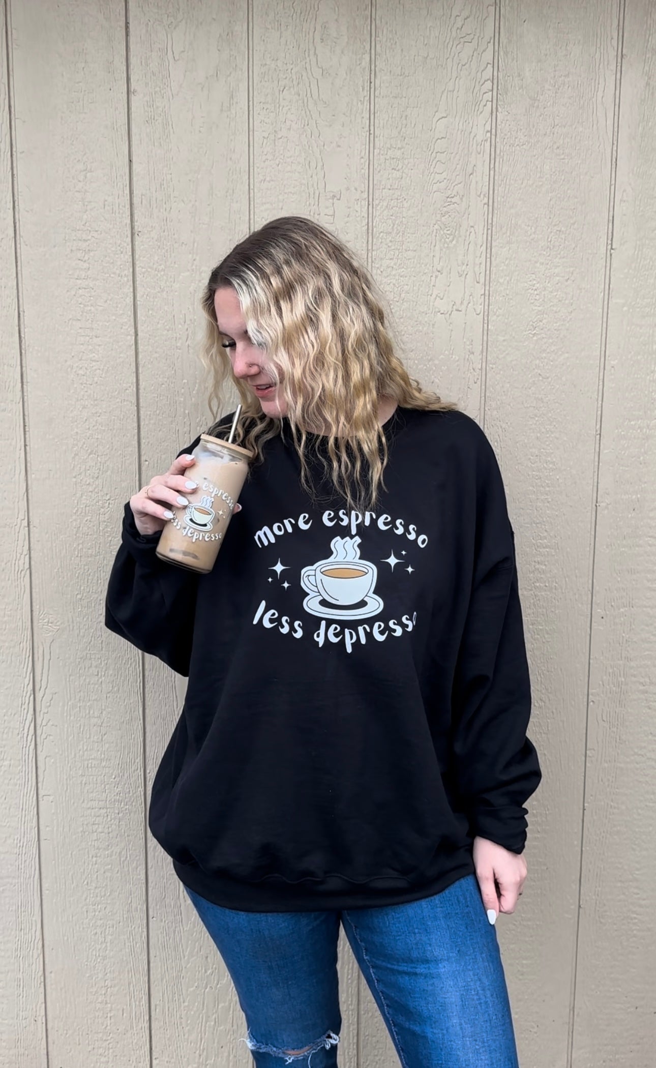 More Espresso Crop T-shirt/Crewneck