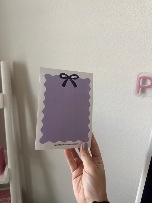 Purple Bow Notepad