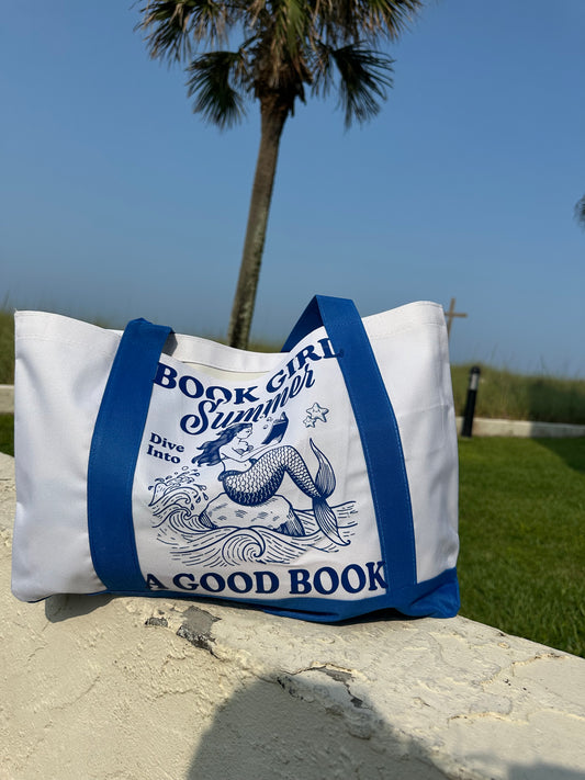 Book Girl Summer Tote Bag