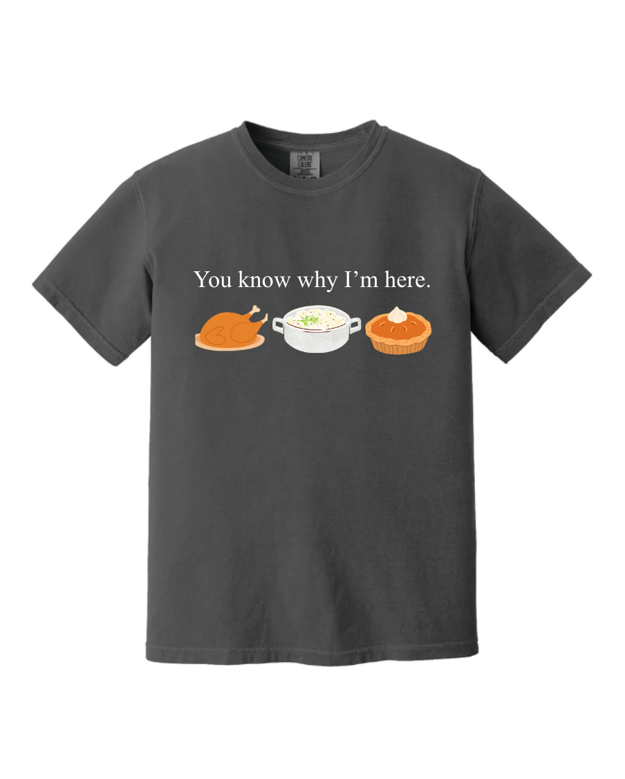 Thanksgiving "You Know Why I'm Here" Tshirt