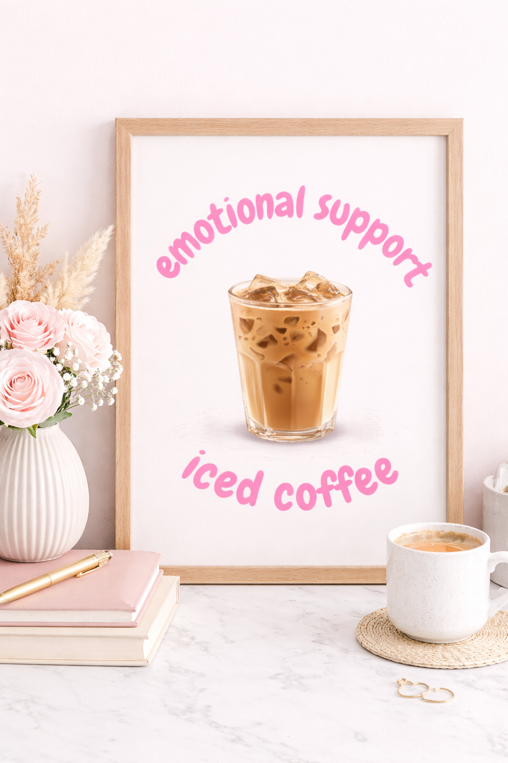 Emotional Support Iced Coffee Digital Print