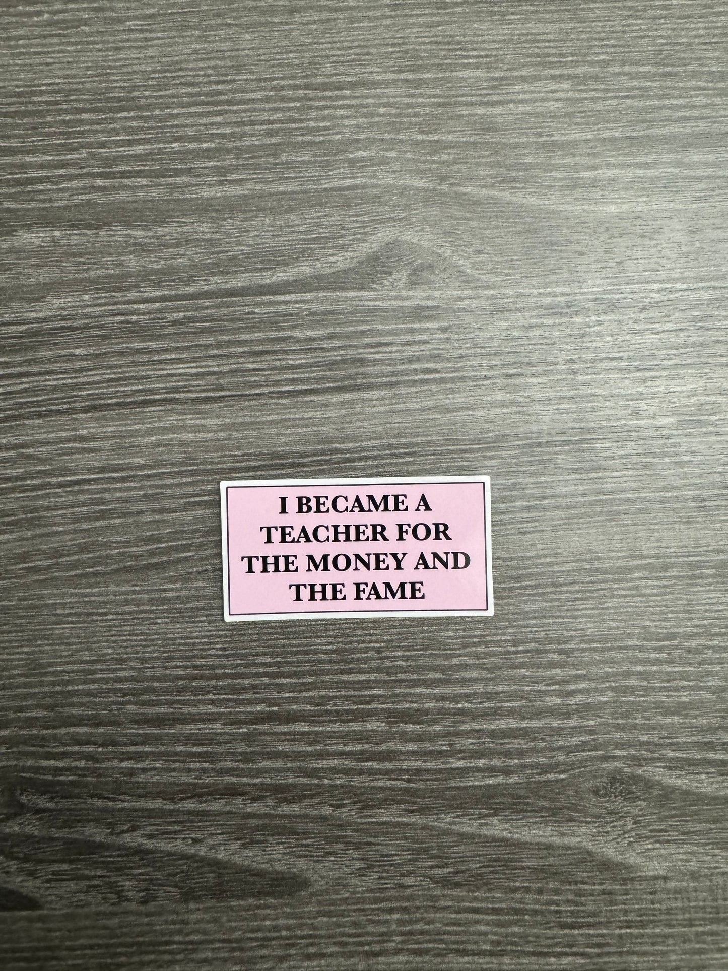 I Became a Teacher for the Fame and Money Sticker