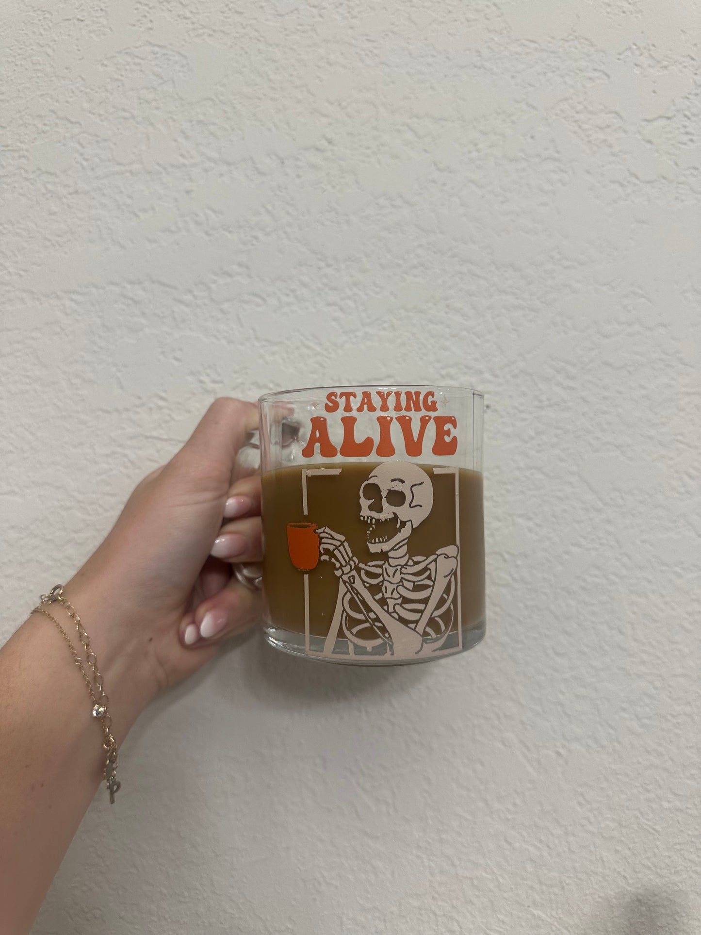 Staying Alive Glass Mug