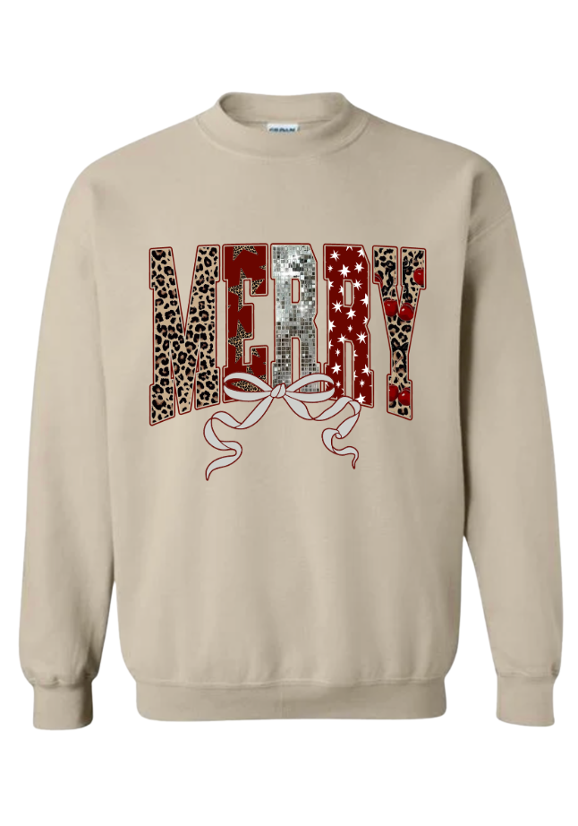 Retro Merry Crewneck/Tshirt