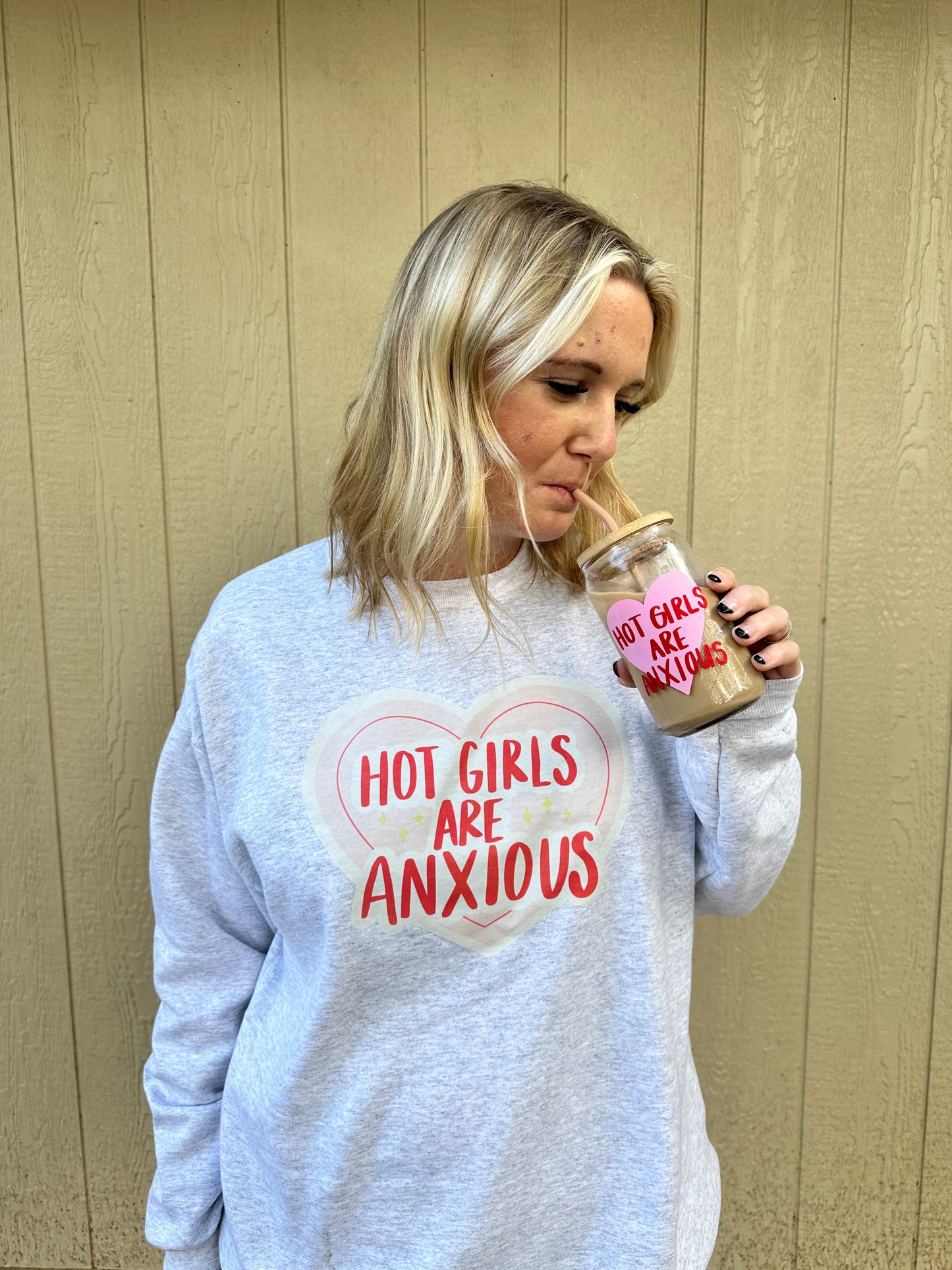 Hot Girls Are Anxious Crewneck